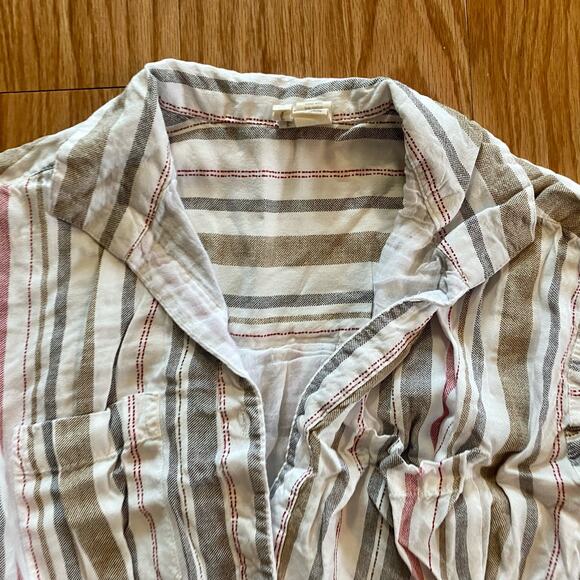 Japana Striped White Button-up Shirt Dress Womens Small - Picture 3 of 16